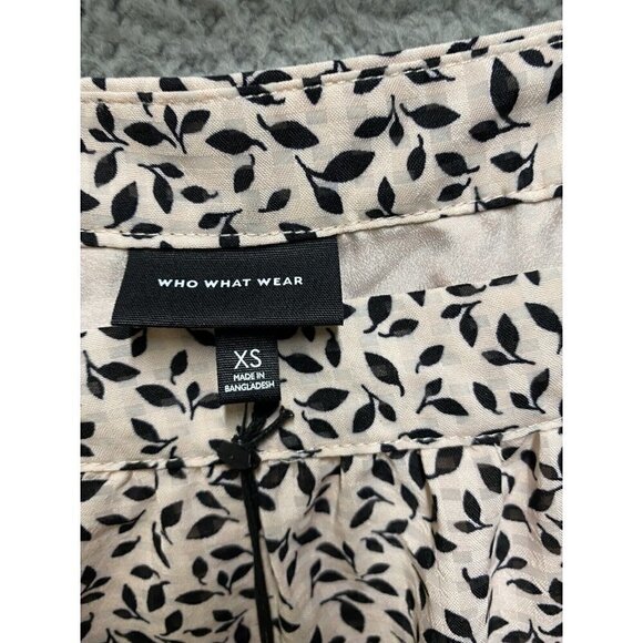 Who What Wear Women's Dress XS Ruffle Mini Half Sleeve Tiered Pink Black New - Picture 2 of 15